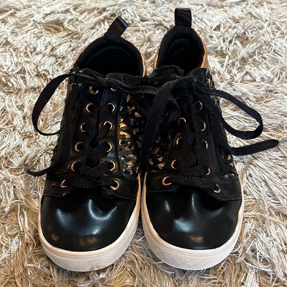 Skechers Black and Gold Kids Sneakers